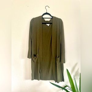 Forest green cardigan, size M